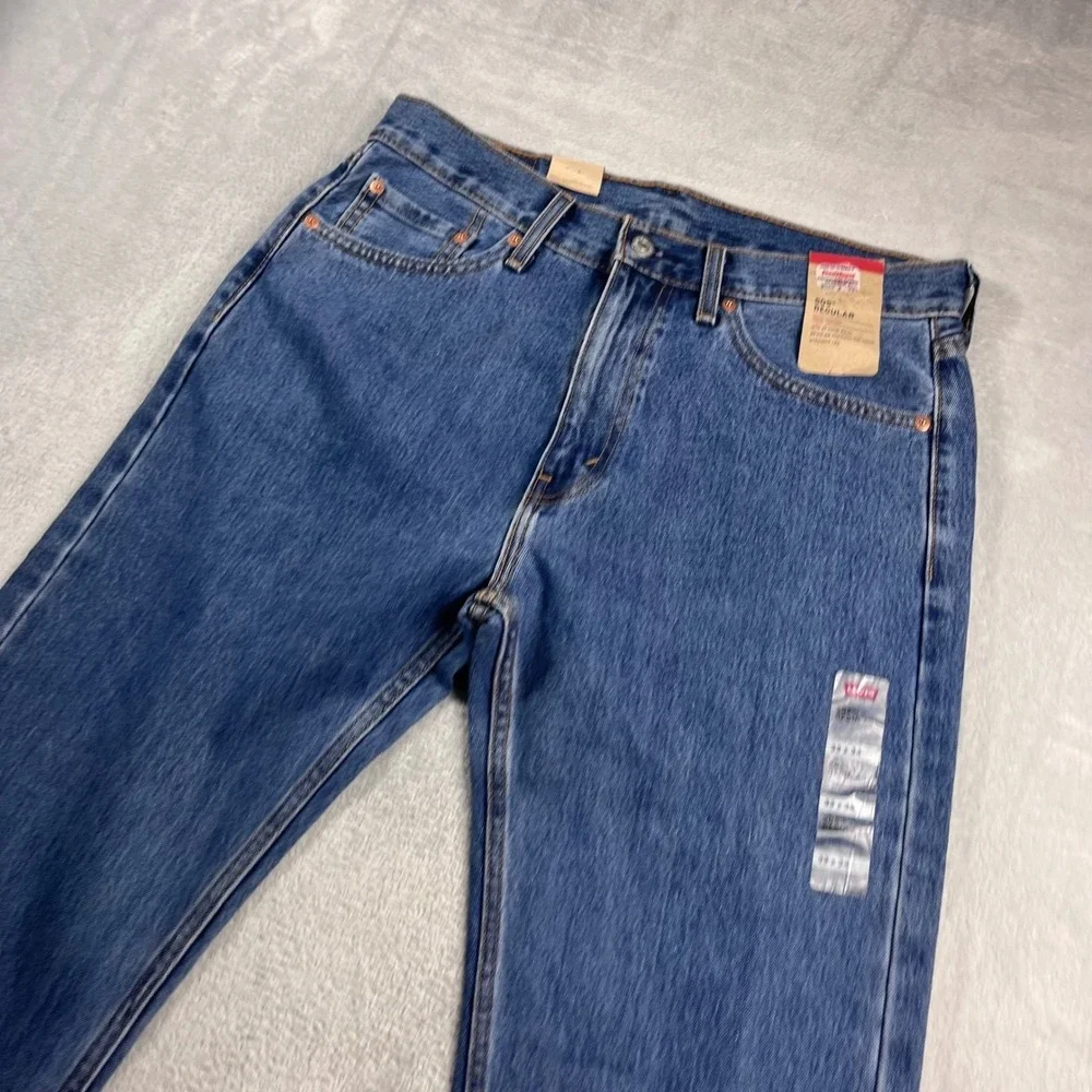Levis 505 Regular Fit Straight Leg Mens Jeans Blue Denim 33x34 NWT 00505-0216